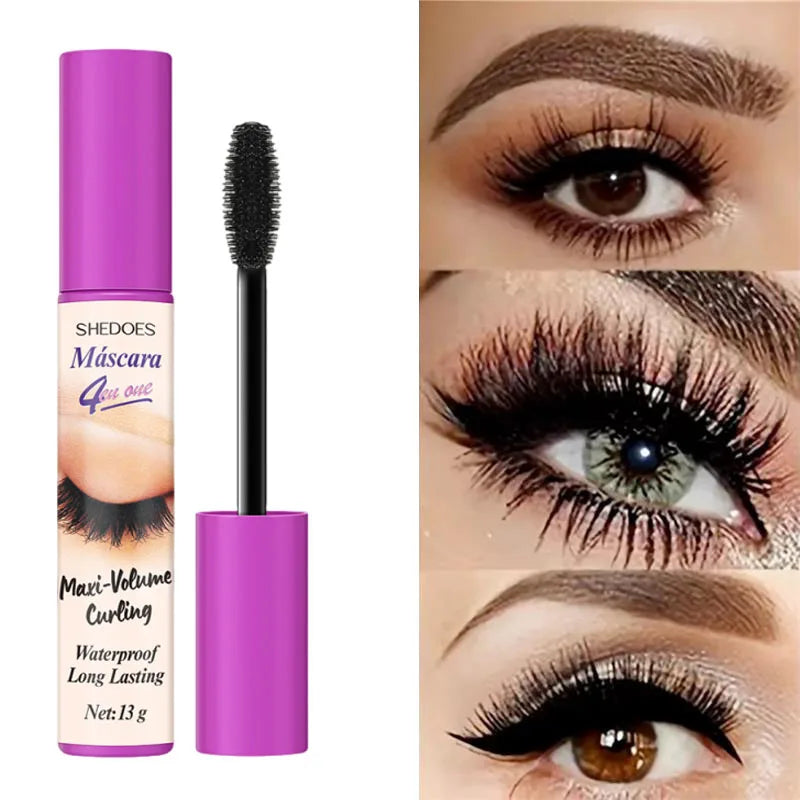 Waterproof Mascara Lengthening Eyelashes Women's Make-up Waterproof Mascara Black Silk Fibre Mascara Korean Cosmetics New Qme 1pc