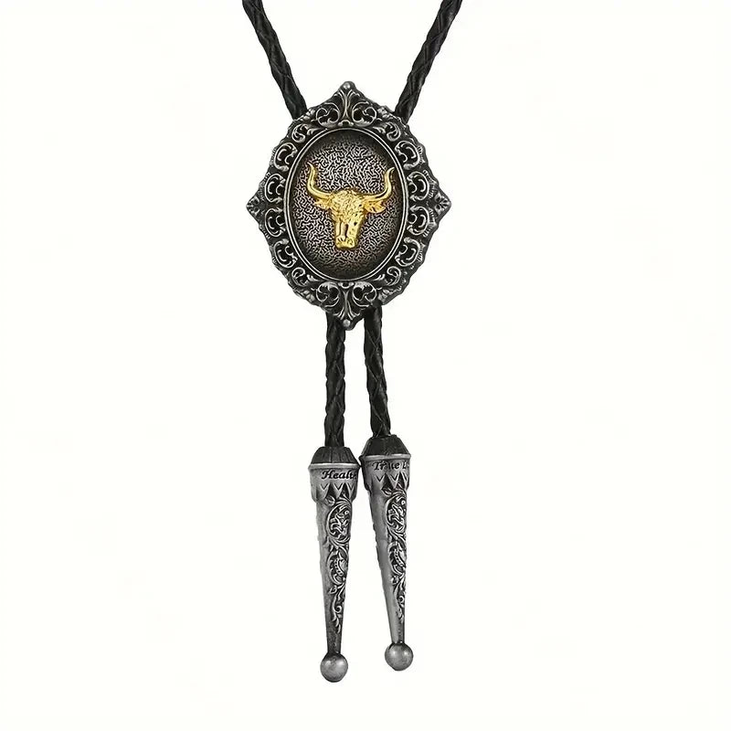 Tang Grass Pattern Animal Tie Bolo Tie Qme