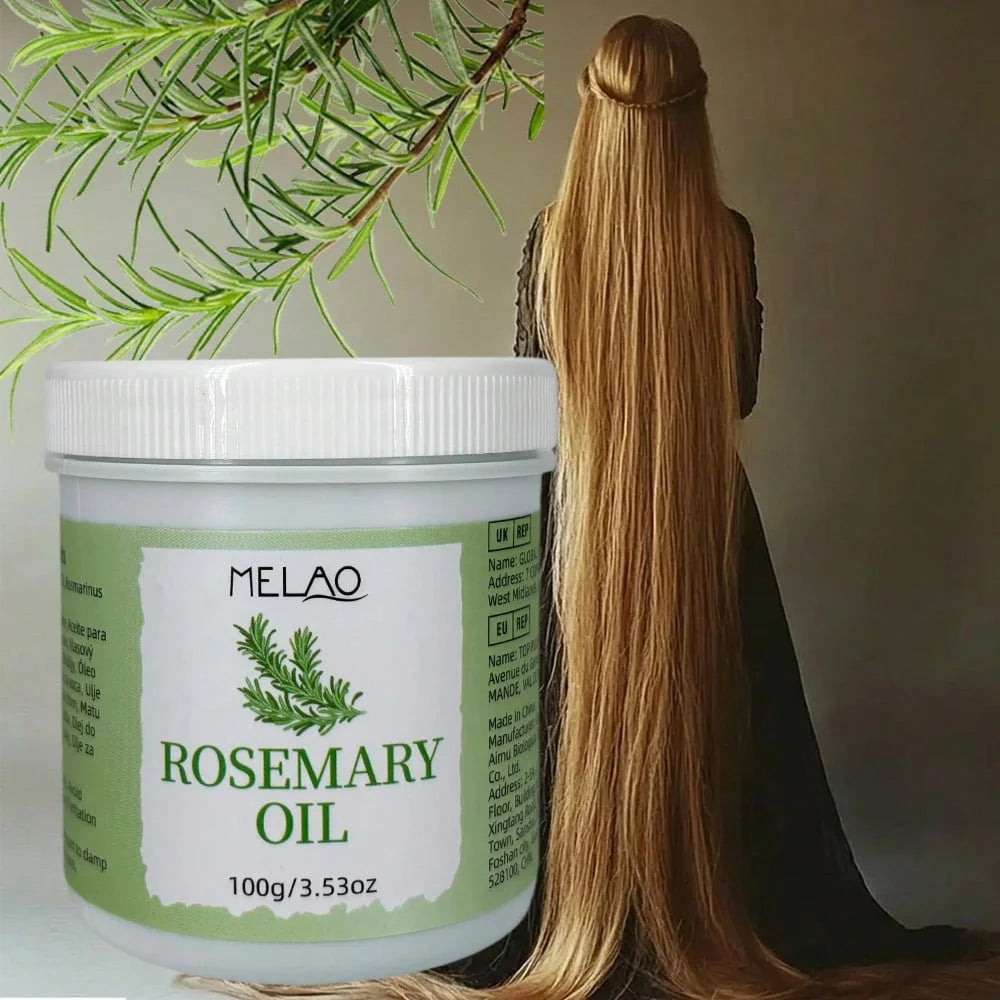 Rosemary Oil for Hair, MELAO Pure Rosemary Oil, Nourishes Scalp & Strengthens Hair, Promotes Healthy Hair, Adds Shine & Softness Qme