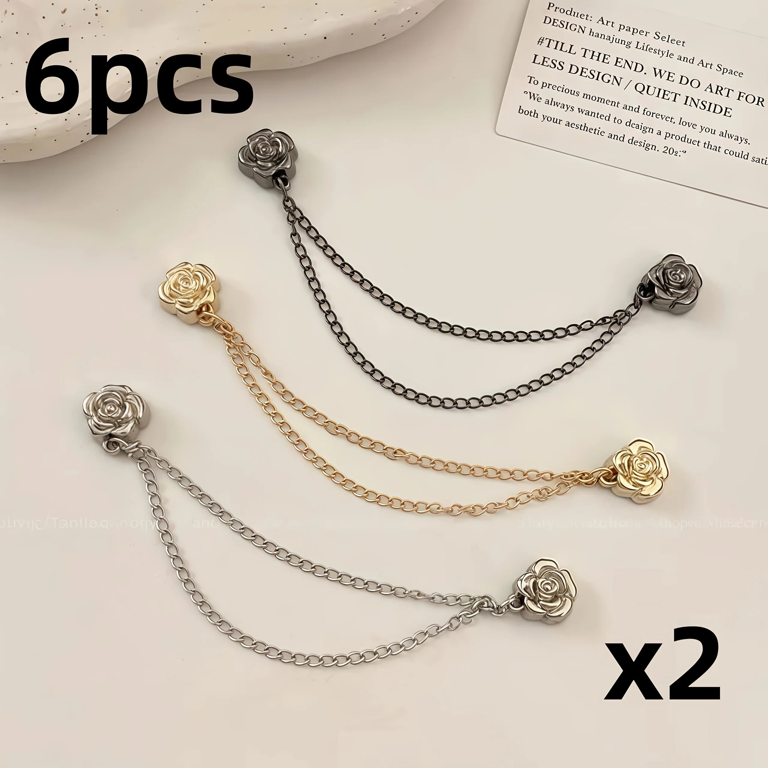 4/6Pcs Magnetic Chain Buckle - Adjustable Clothing Entrapment Magnetic Closure, Suitable for Pants, Dresses, Jackets - Clothing Qme 6pcs mixed color