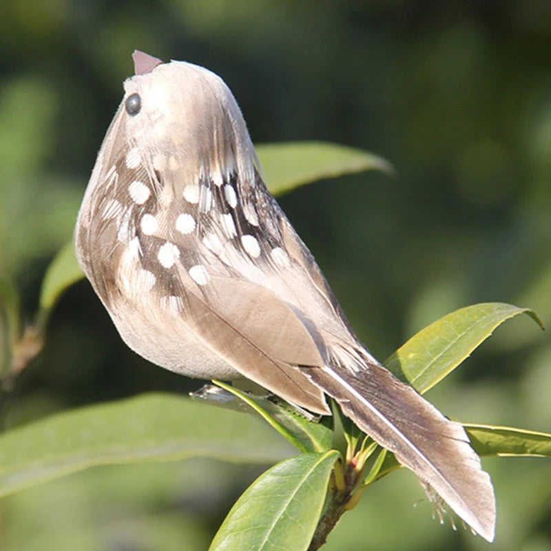 Tree Outdoor Yard Ornaments Random Artificial Feathered Birds Feather Qme A2