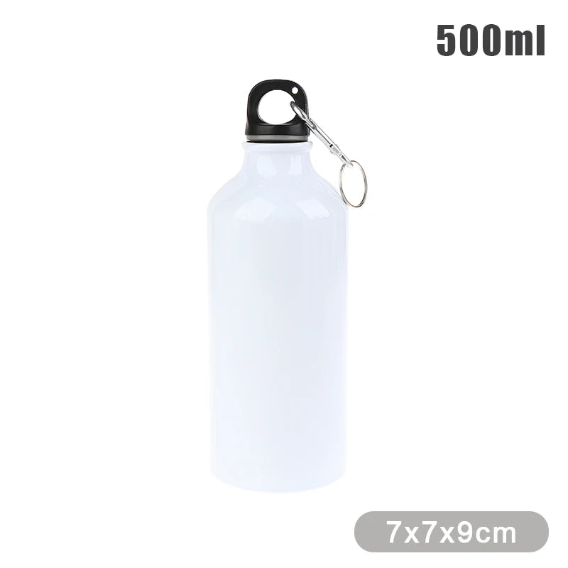 1Pc Aluminum Outdoor Bike Sports Water Bottle Drinking Kettle Drinking Cup Leakproof Water Jug For Travel Running Camping Qme 500ml White