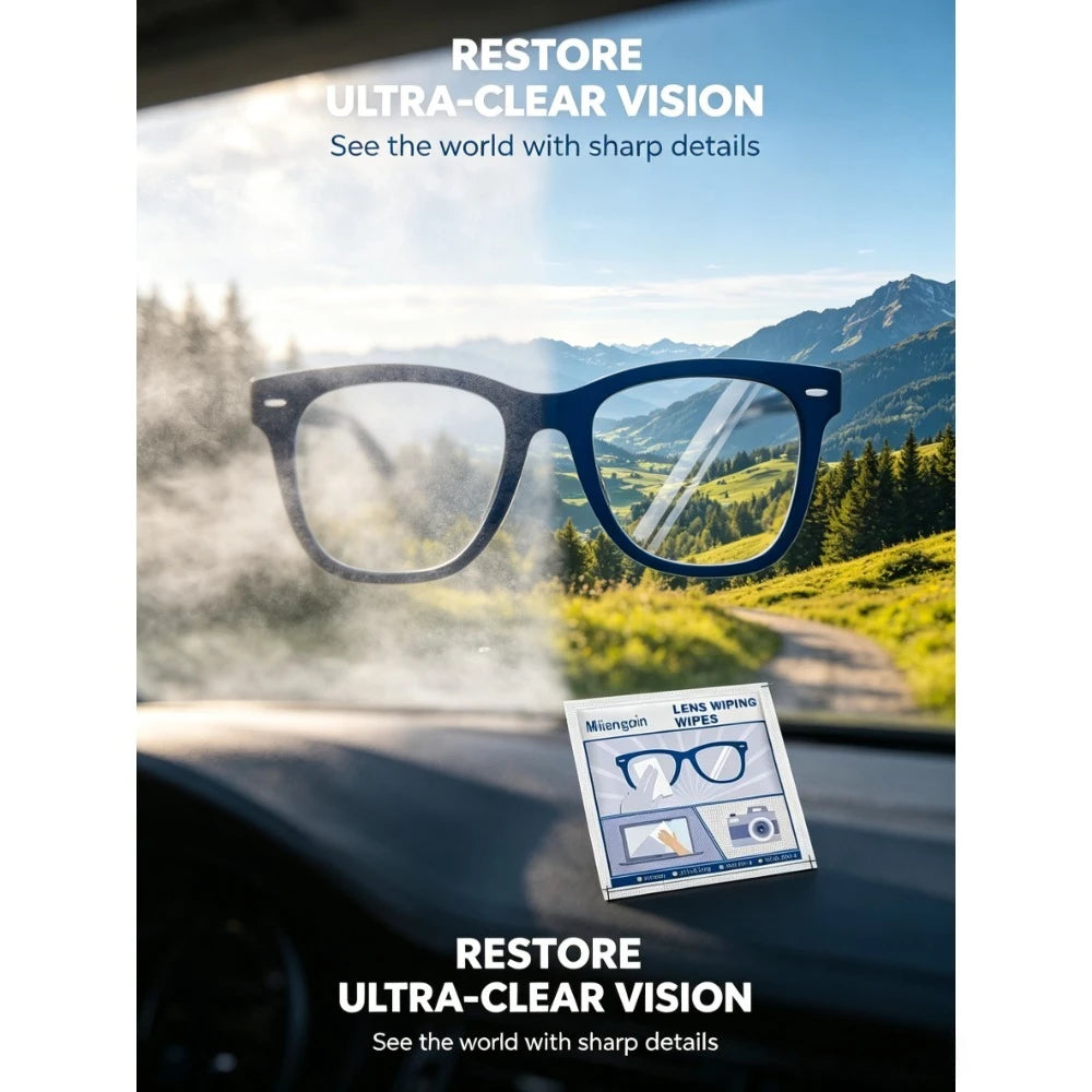 Anti-fog Glasses Cleaning Cloth, Removes Dust/Oil Mist, Long-lasting Anti-fog Without Blurring, Streak-free After Wiping Qme
