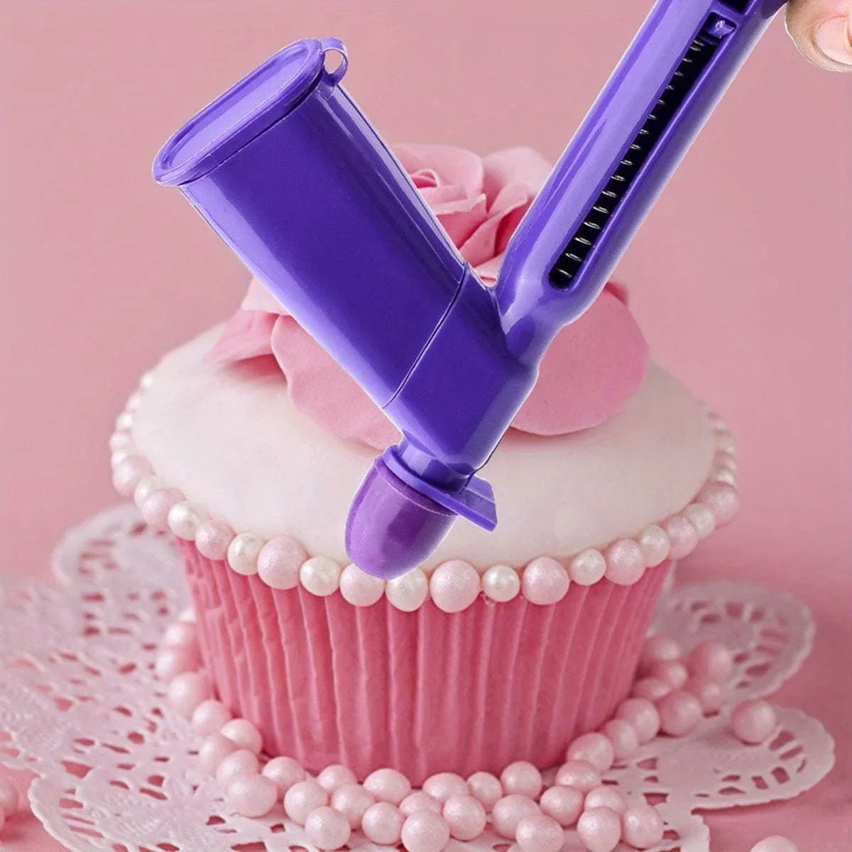 1pc Purple Plastic Pearl Applicator Convenient And Fast Consumable Pearls Fondant Cake Decorating Tool for Sugar Balls Craft Qme