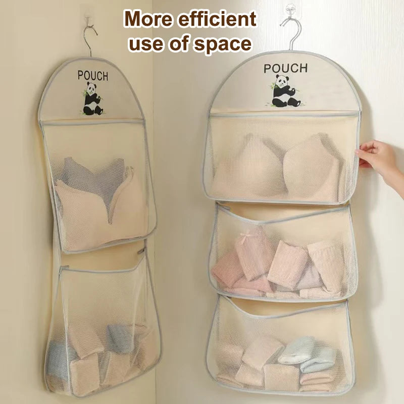 Multi-layer Storage Mesh Bag Save Space Large Capacity Socks Bags Qme