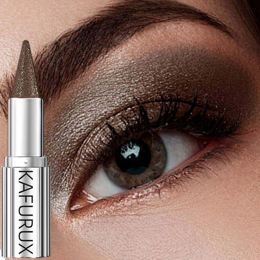 Metallic Brown Waterproof Eyeshadow Pen Glitter Shiny Eye Shadow Qme