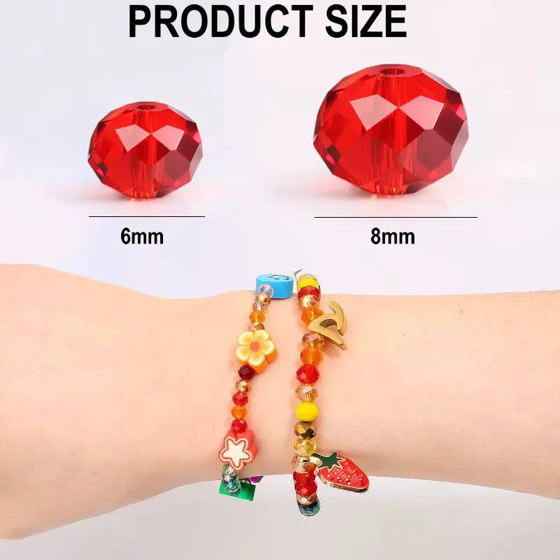 84pcs Czech Faceted Rondelle Beads 8mm AAA Crystal Glass Loose Spacer Beads for DIY Jewelry Bracelet Craft Making Supplies Qme