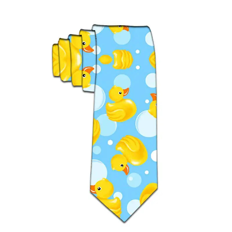 Fashion Animal Print Male Necktie Cartoon Duck Slim Polyester Tie Qme style9