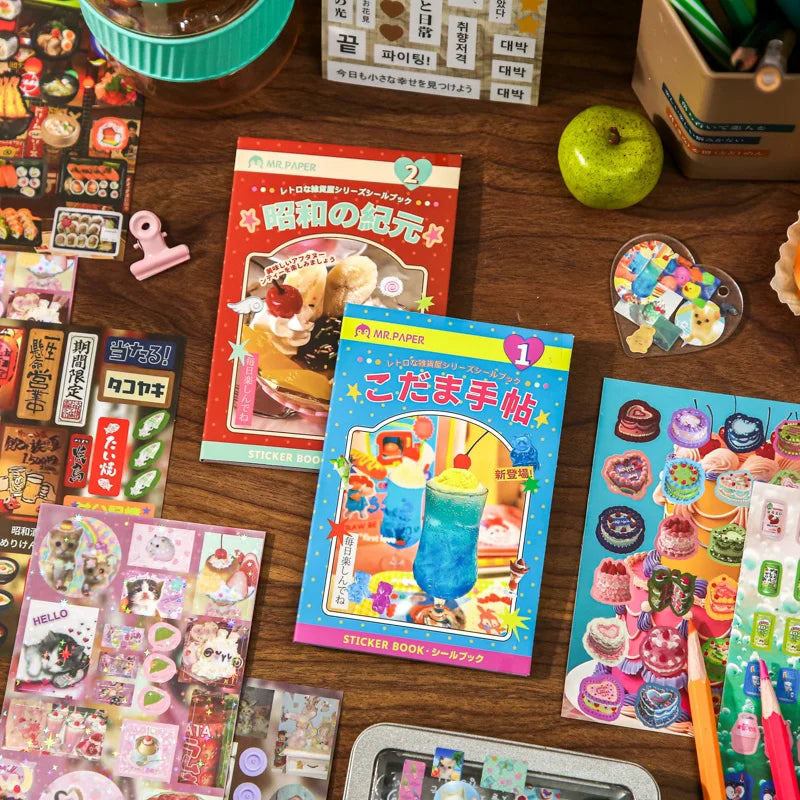 20 Sheets/Bag Old School Vintage General Store Theme Die-Cut Mixed Material Sticker Set for DIY Journal Scrapbooking Qme
