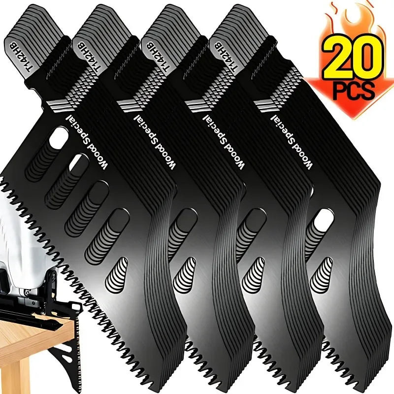 20/1PCS Jigsaw Blades Heavy Duty T-Shank Wood Aluminum Cutting Coarse Teeth Precision Tight Spaces Tools Replaceable Cut Tools Qme