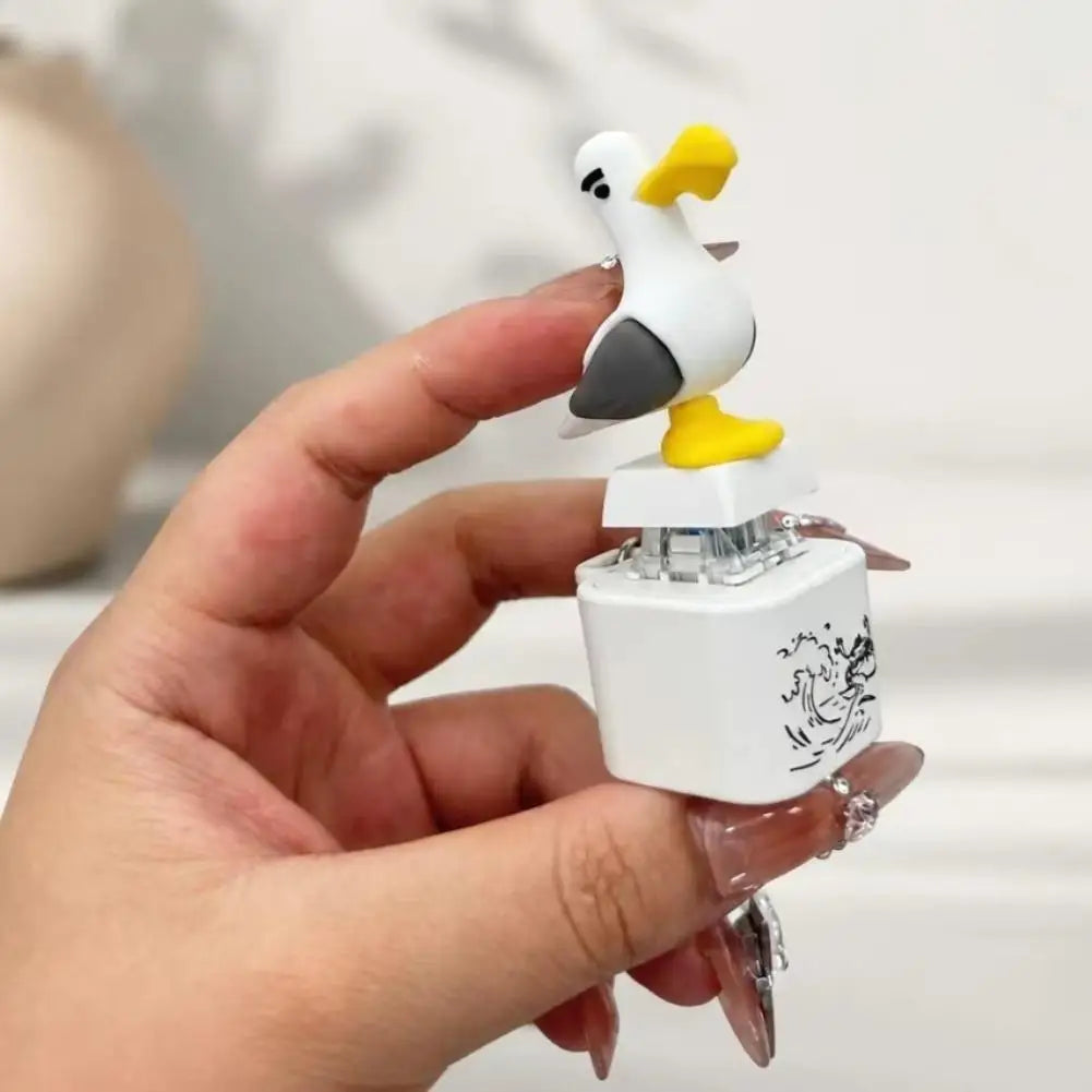 Seagull Button Keychain Rechargeable Fidget Toys Funny Keyboard Qme