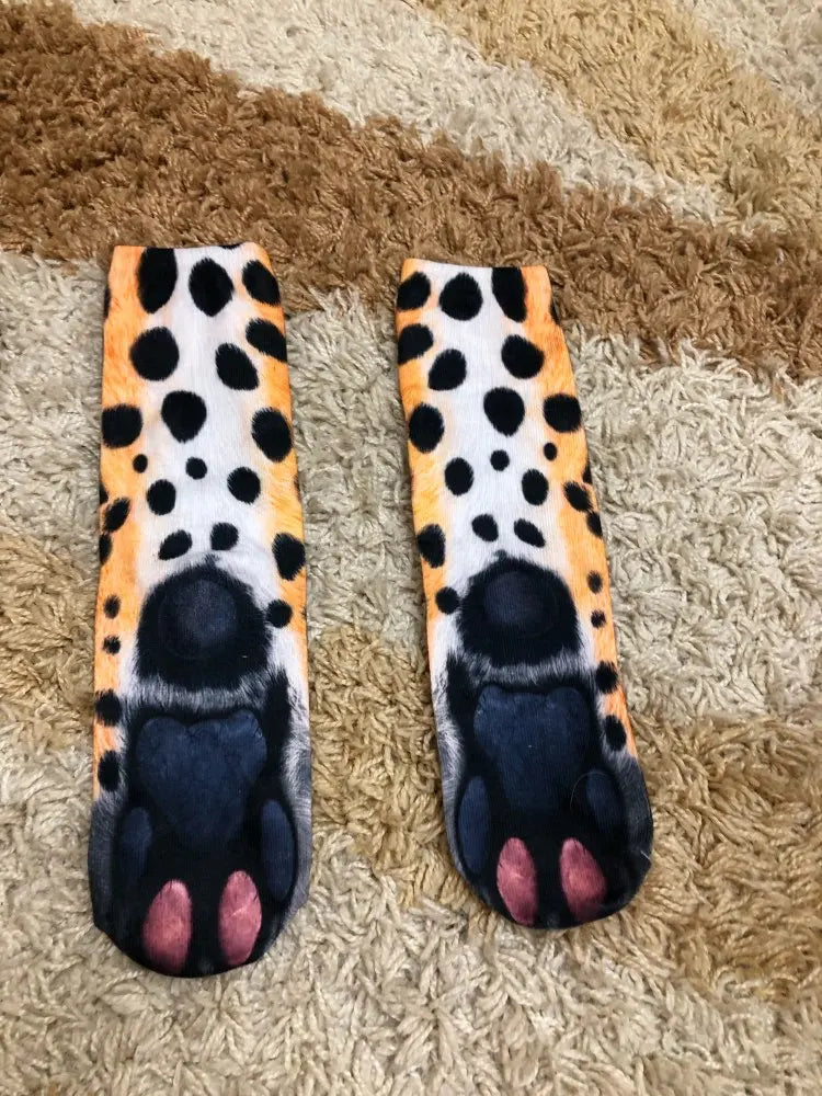 Funny Animal Paw Socks Cat Tiger Leg Toe Men Women Party Outdoor Qme