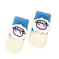 Pet socks, anti dirt and anti slip dog foot covers, Teddy Bears, Puppy Cotton Socks, 3D Doll Dog Shoes, set of 4 universal for c Qme WHITE S