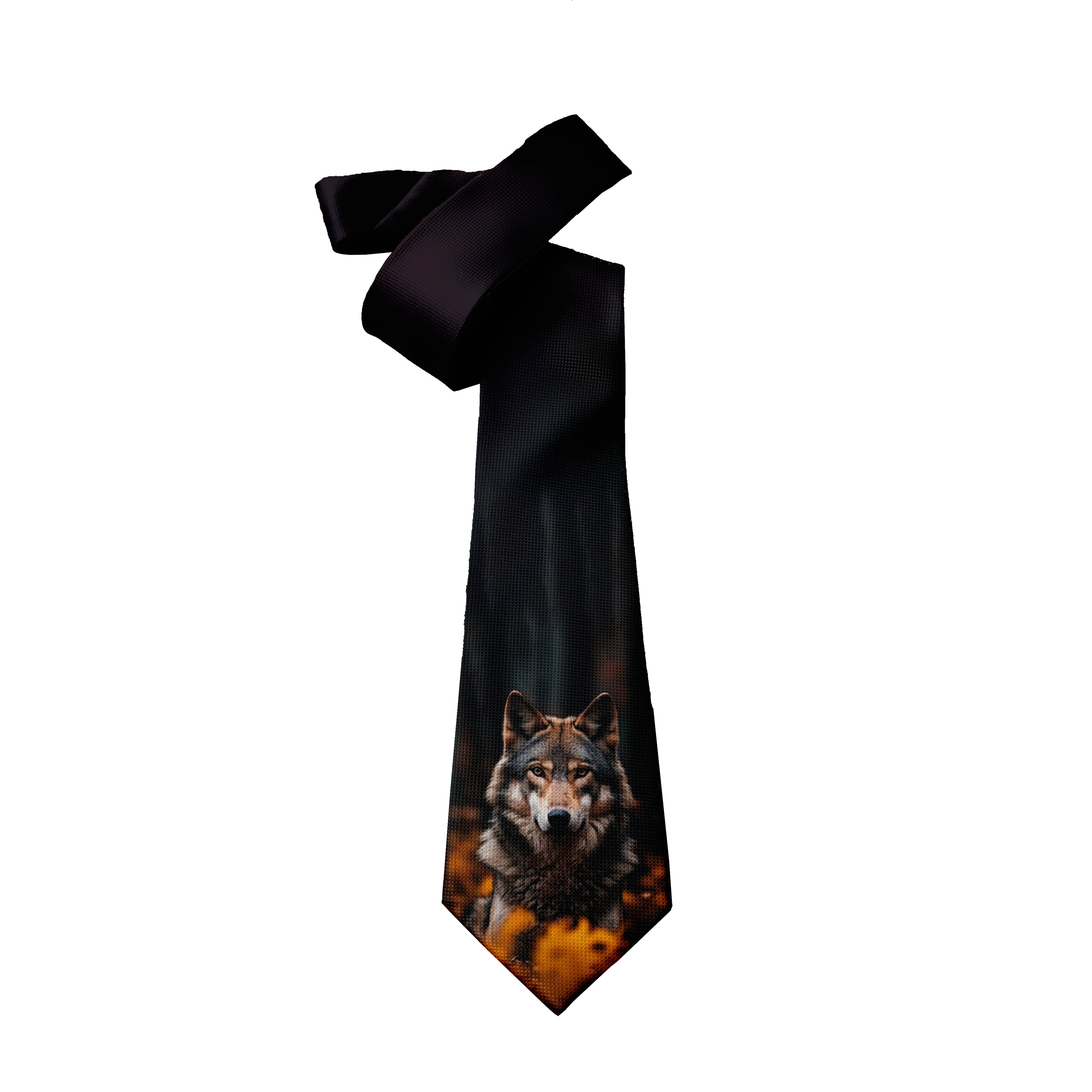 Funny Wave Head Printed Tie Adult Wide Polyester Slim Shirt Suit Qme