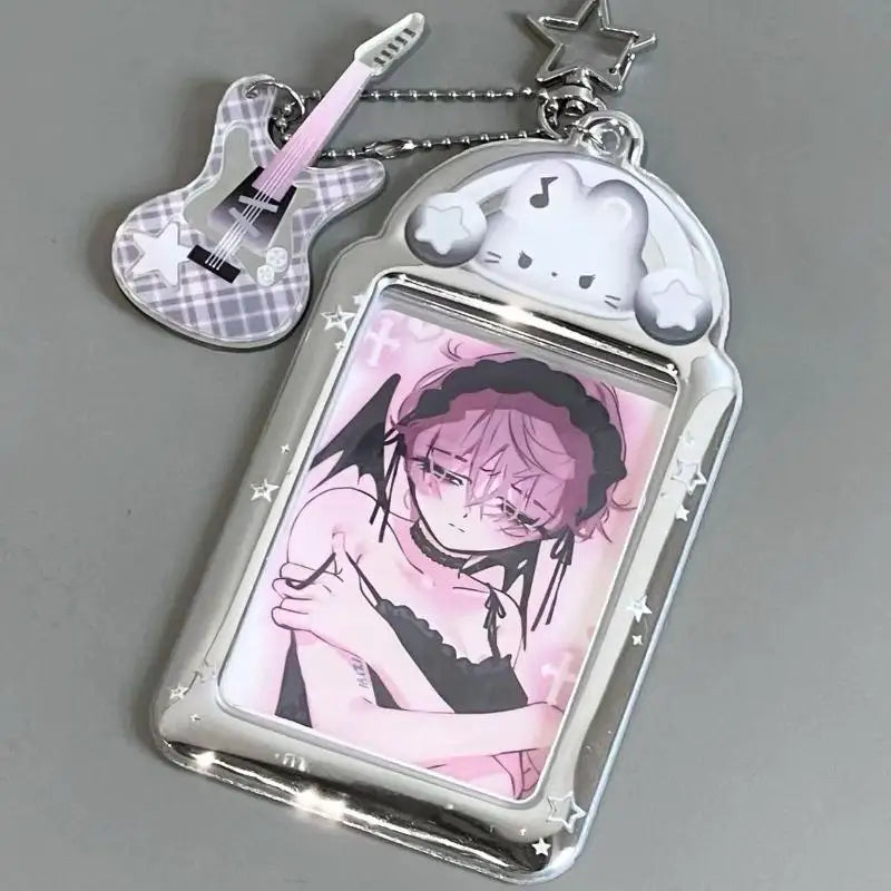 Kawaii Photocard Holder Bag Pendant Photo Frame Picture Display Stand Qme A4