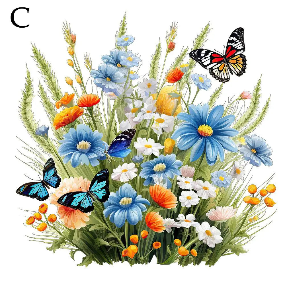 Wall Stickers Butterfly Flower Removable Wall Decal Self Adhesive Toilet Bathroom Refrigerator Sticker Living Room Bedroom Decor Qme C