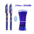23 PCS Erasable Gel Pen Set Ballpoint Pens Rod 0.5mm Muti-Colors Ink Washable Handle Stationery School Office Writing Supplies Qme 23 Pcs Blue