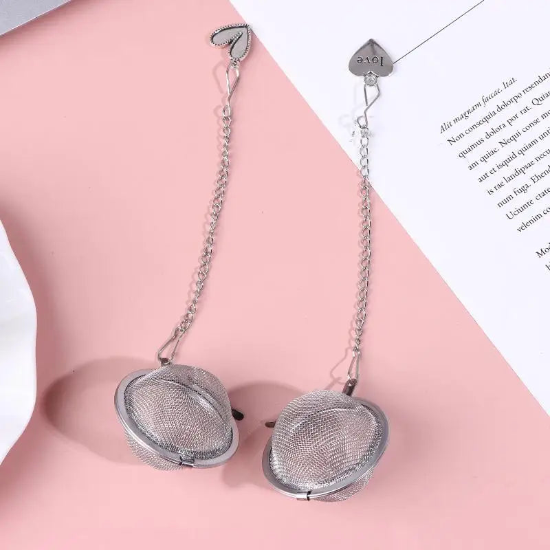 Stainless Steel Tea Infuser Butterfly Bee Heart Plant Chain Filter Qme A4