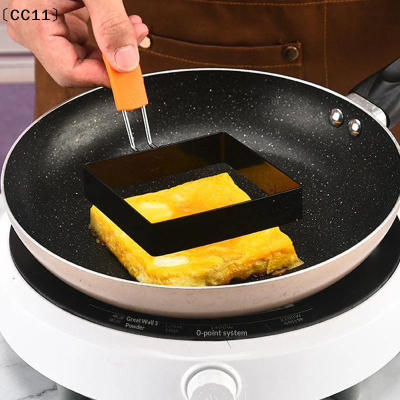 Stainless Steel Egg Fried Ring Non-stick Square Round Pancake Mold Qme