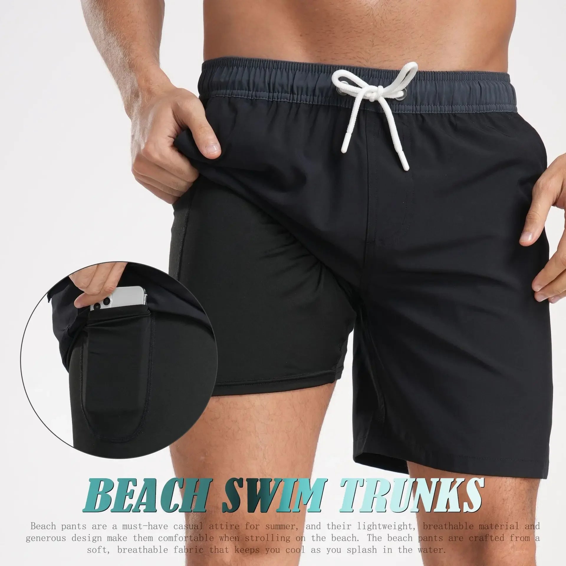 Men's Casual Large Size Beach Pants Corner Milk Silk Inner Street Clothing Breathable Soft Casual Daily Streetwear Short Men Qme