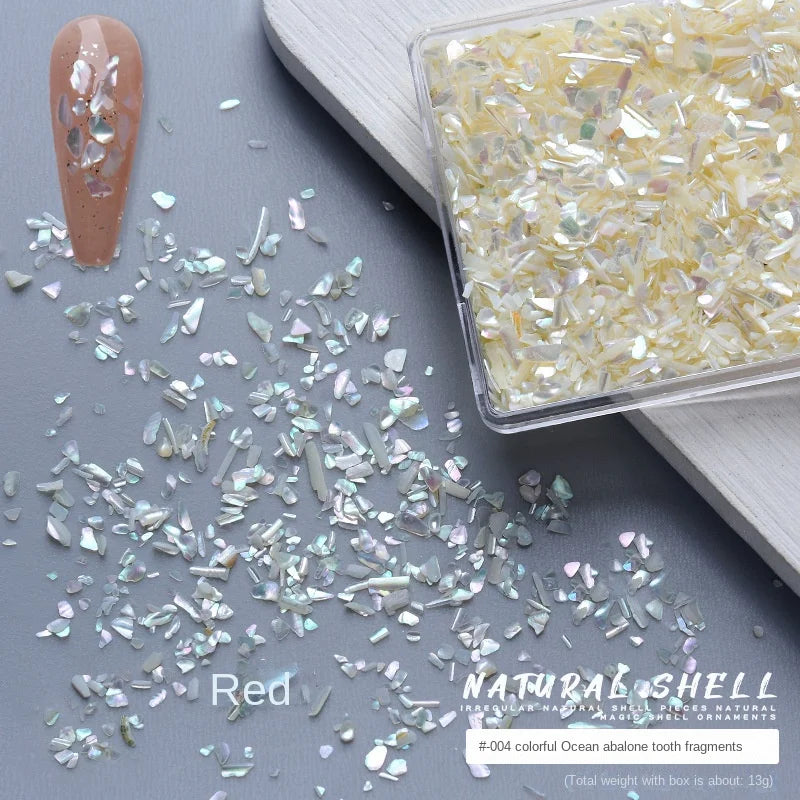 1 Box Shell Nail Art Deco Irregular 3D Gem Glitter Decal DIY Qme 03