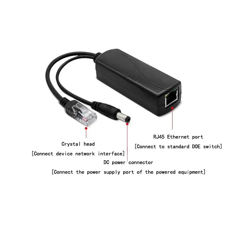 2PCS 48V to 5V POE Splitter Isolated DC Power Supply Module Separation Cable Poe Splitter for Security Cameras IP Phones Qme
