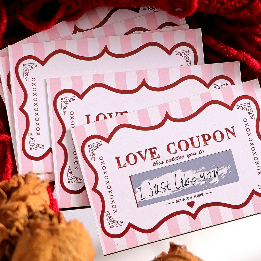 10Pcs/20Pcs Scratch Off Love Coupons, DIY Valentine's Day Love Coupons, DIY Romantic Scratch Off Couple Date Ideas, Night Cards, Qme