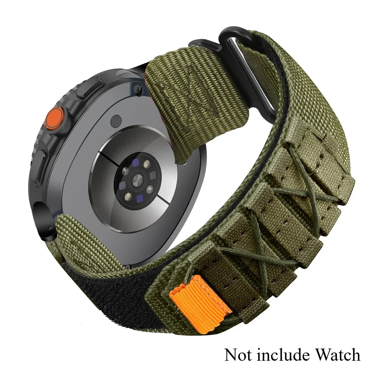 Nylon Strap for Samsung Galaxy Watch Ultra 2 No Gaps Quick Fit Band Sports Bracelet for Galaxy Watch 8 40 44/8classic Wristband Qme AGreenB Galaxy Watch 8 44MM