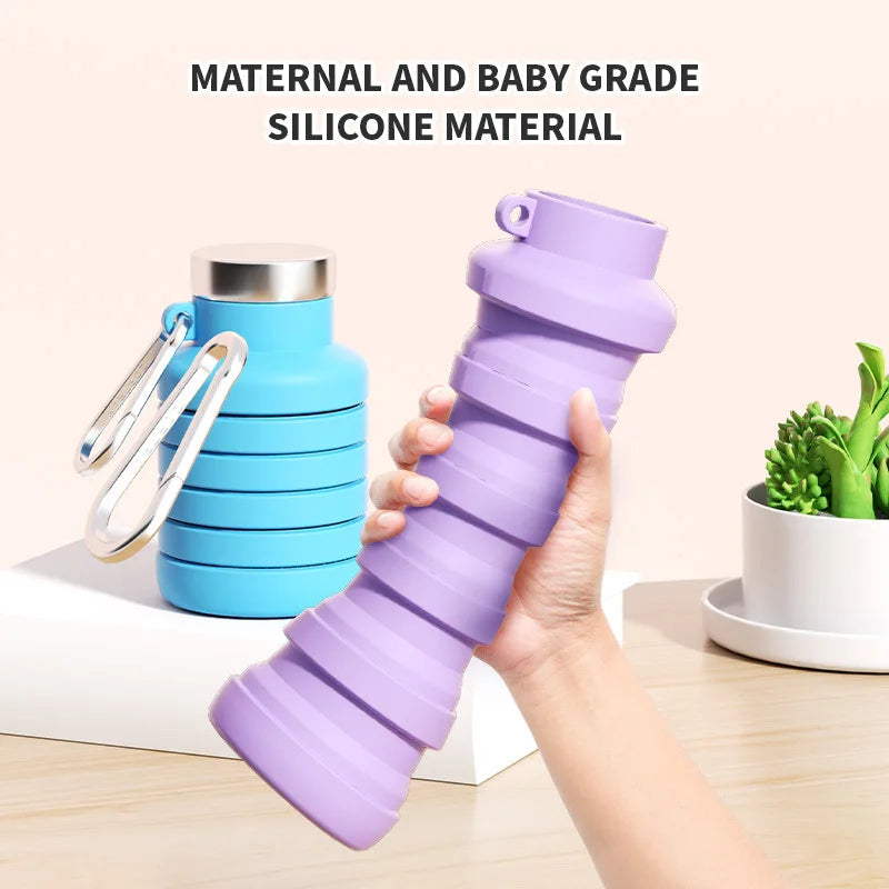 Creative Foldable Silicone Water Bottle Portable Outdoor Travel Cup Qme