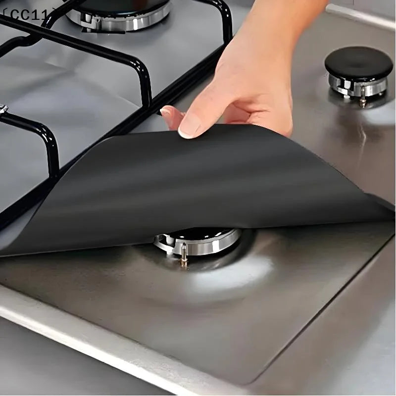 Square Foil Stove Protector Reusable Gas Hob Liner Easy Clean Pad Qme