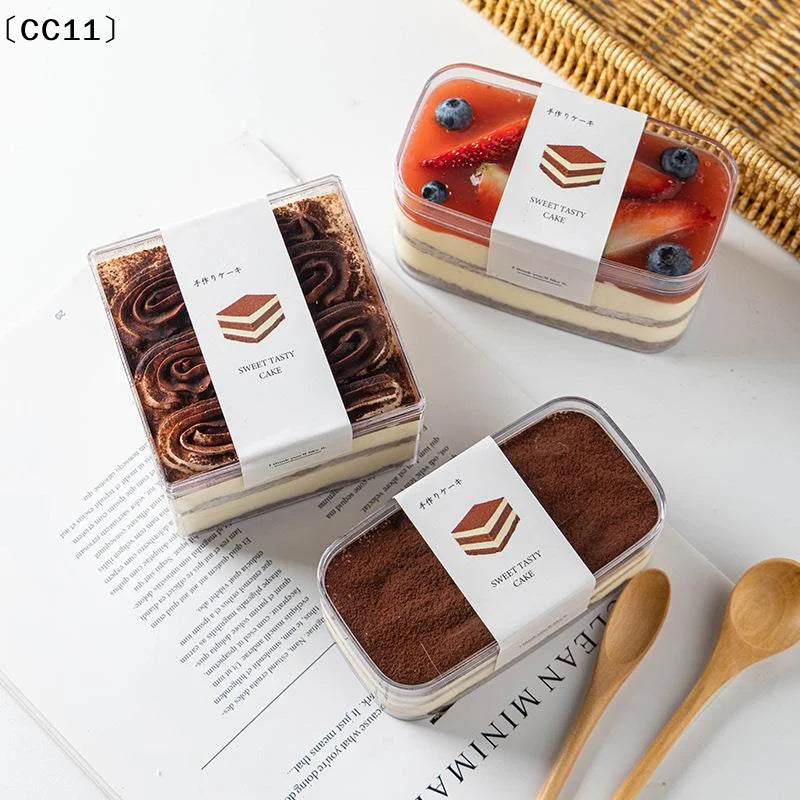 Snack Cookie Storage Boxes Tiramisu Packing Transparent PP Bakery Qme