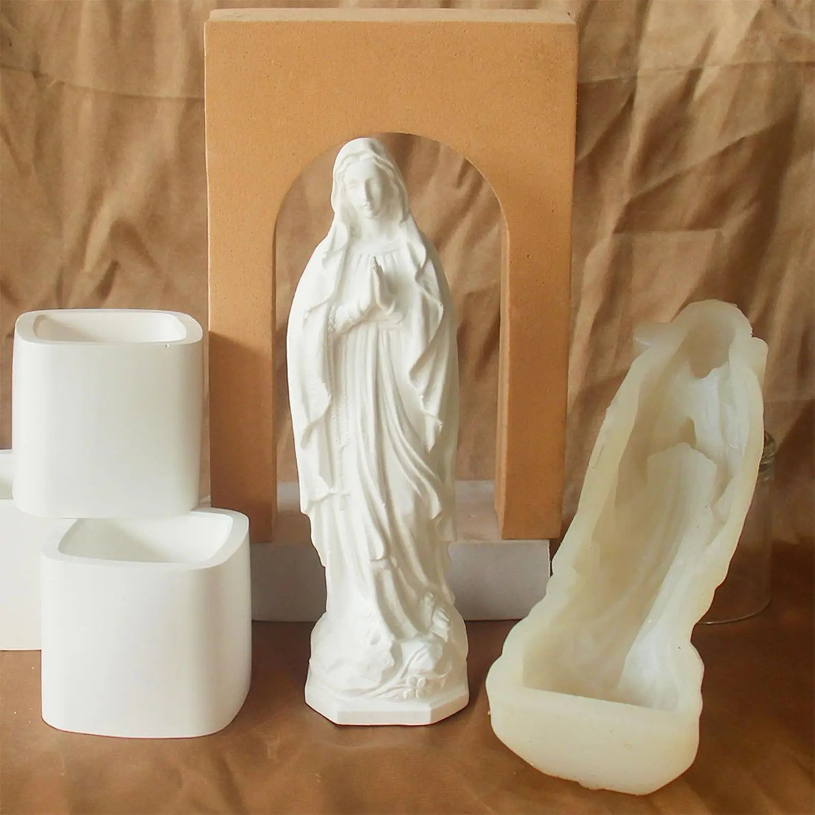Silicone Candle Molds Soap Religious Decor Craft Supplies Mary Statue Qme