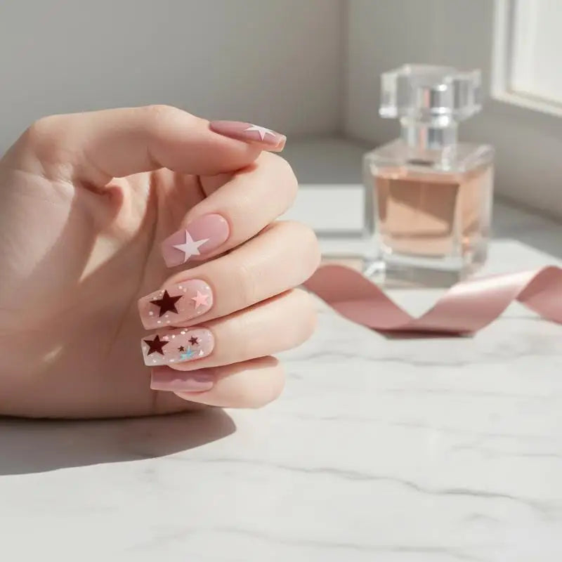 Pentagram Nail Stickers Irregular Star Decals Waterproof Adhesive DIY Qme