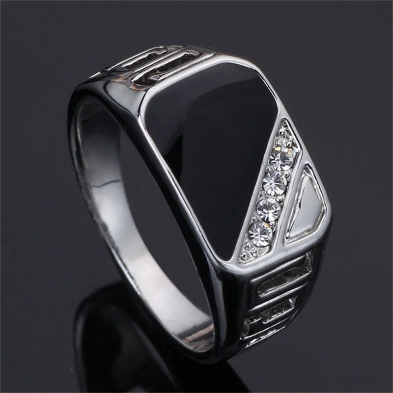 High Quality 925 Sterling Silver Color Women Men Rings Christmas New Ring Cubic Zirconia Square Rings Fine Jewelry Size 5-12 Qme
