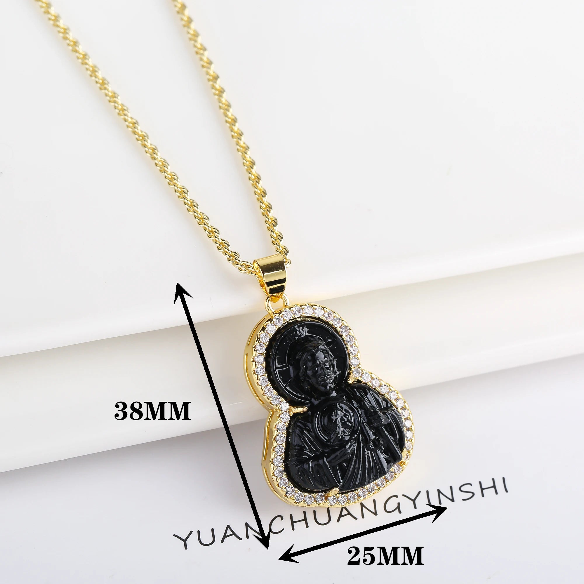 High Quality Creative Shiny Zirconia Crystal St. Jude Pendant Necklace Classic for Man Woman Religious Fine Jewelry Party Gift Qme Necklace 1