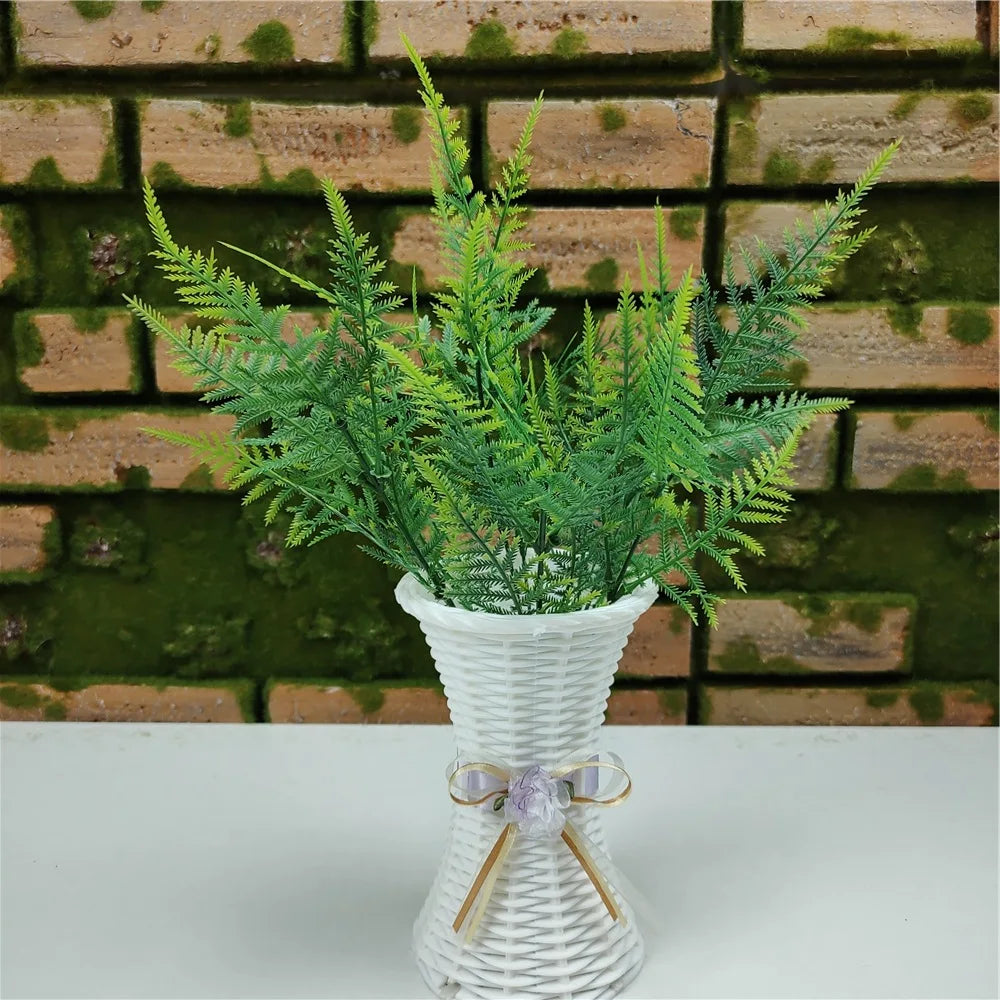 7 Branches Artificial Asparagus Fern Grass Plant Flower Home Floral Qme