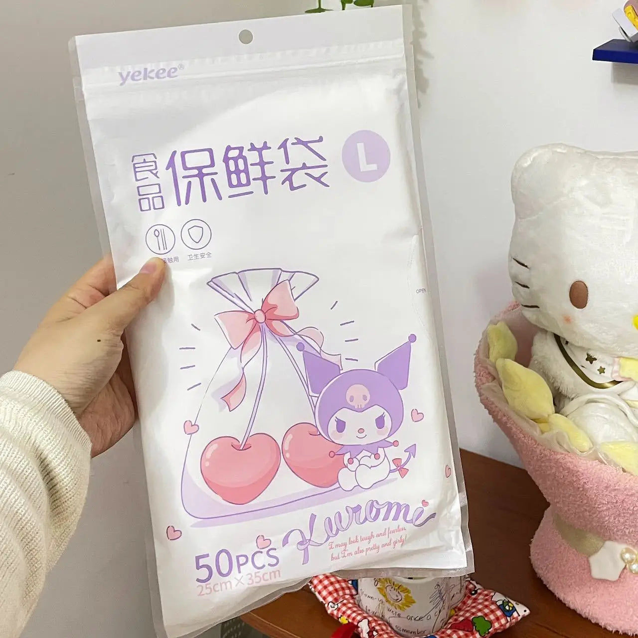 Hello Kitty Disposable Gloves Cute Food-grade Plastic Bags Boxes Qme 2 Food Storage B