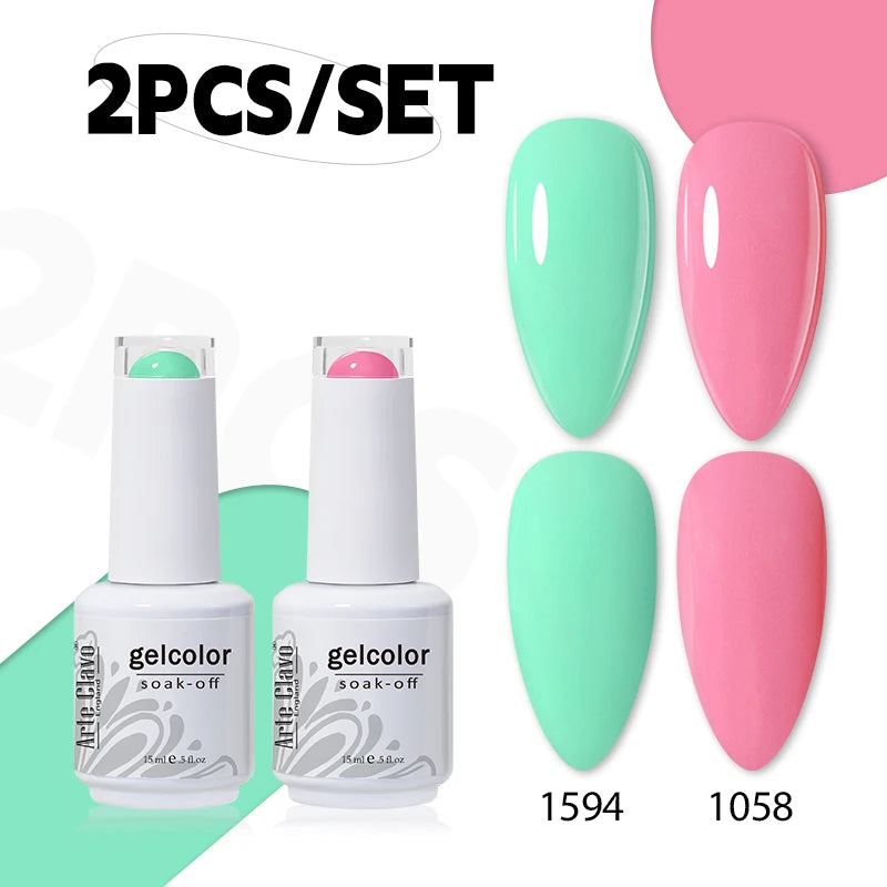 Arte Clavo Jelly Nail Gel Polish Supplies Purple Pink Red Blue Green