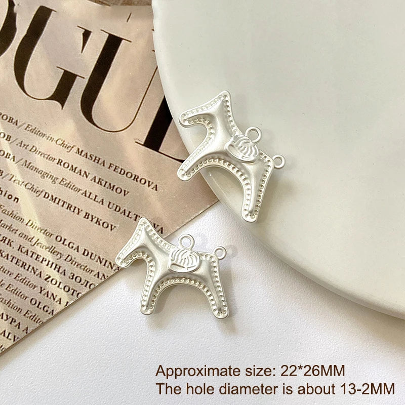 1Pcs Cute Gold Silver Color Horse Charms Pendants For Jewelry Making Necklace Earrings Bracelet DIY Accessories Supplies Qme A8