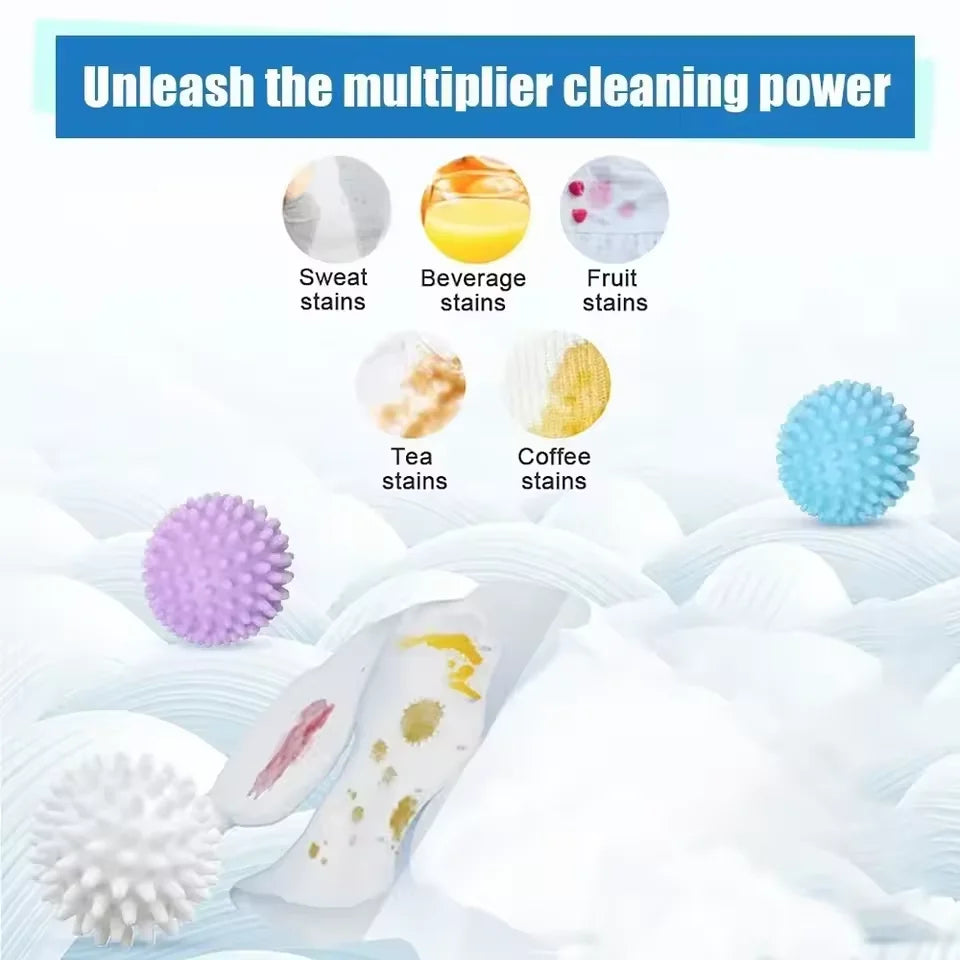 ,Essential Cleaning Supplies for Laundry Reusable 6pcs Silicone Anti Fouling Drum Laundry Ball Home Clean Bathroom Qme