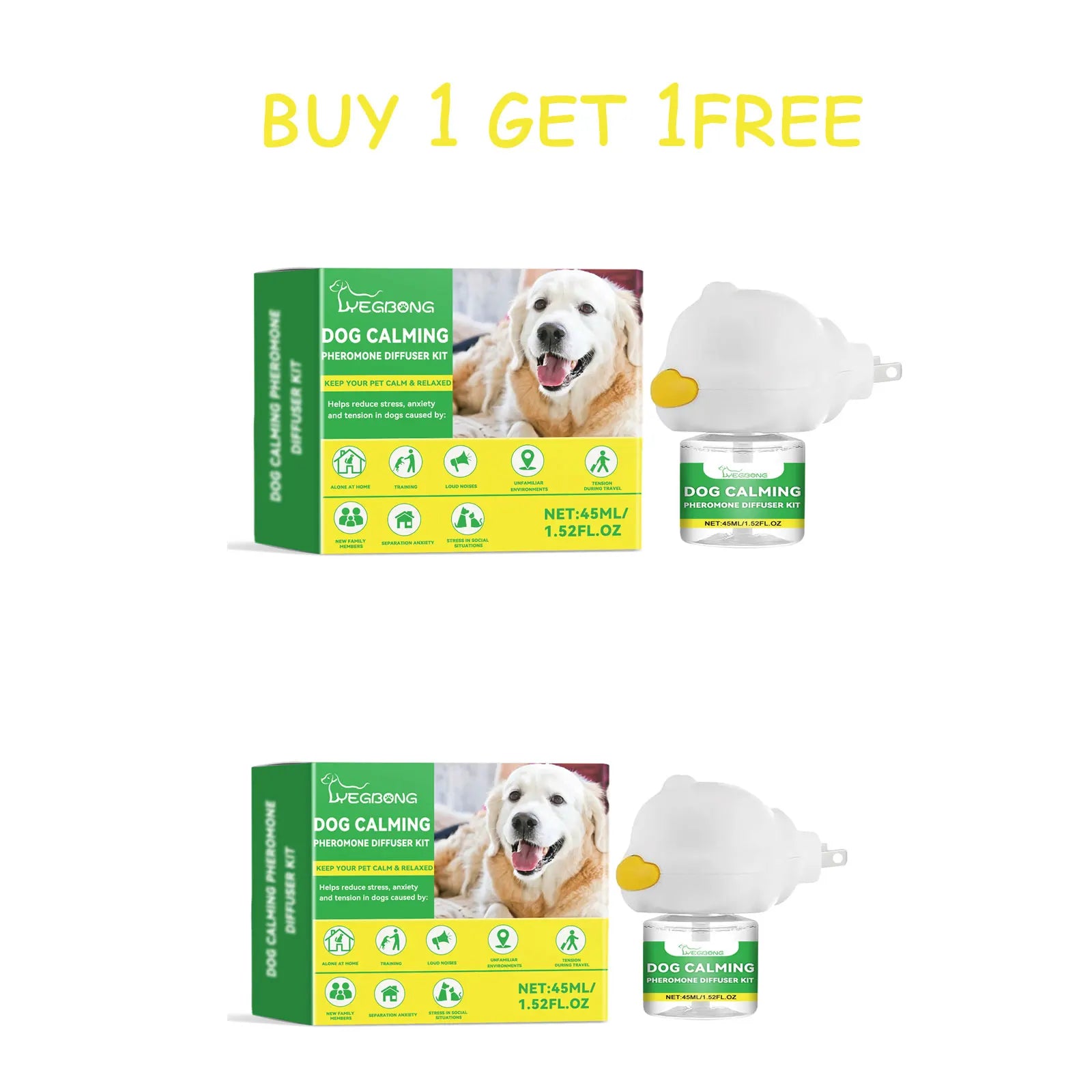 Dog Emotion Diffuser Set for Anxiety Relief Home Environment Stress Care Kit to Effectively Reduce Dogs' Pressure Qme buy 1 get 1 free