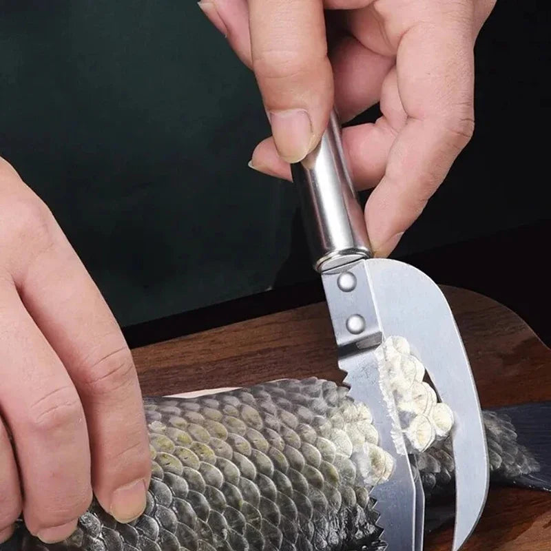 Stainless Steel Fish Tools Scale Knife Scale Scraper Scraping Boning Filleting Cut Scrape Dig Maw Knife Multifunctional scissors Qme