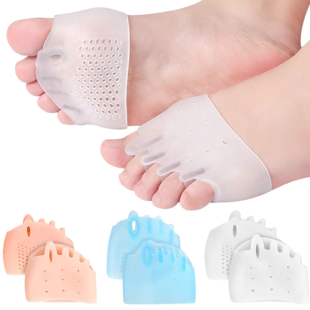 1pair Five Hole Honeycomb Forefoot Pad Toe Separator Hallux Valgus Qme