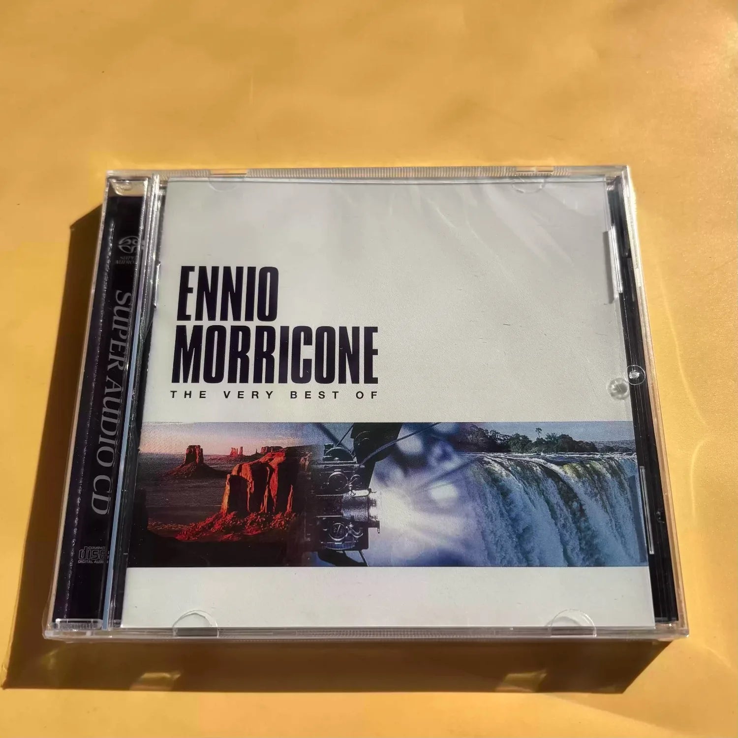 Italian Film Composer "The Very Best of" CD Album, Cinematic Landscape Collage Cover Orchestral Soundtrack Works for Audiophiles Qme Morricone