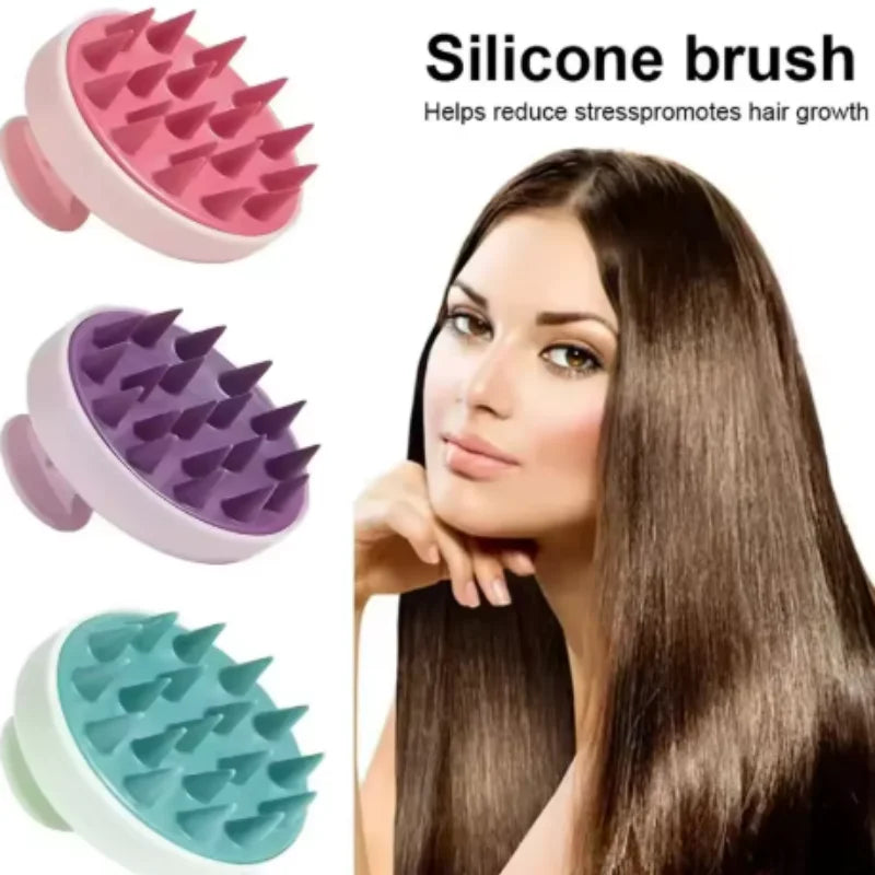 Hair Scalp Massager Shampoo Brush Scalp Scrubber with Soft Silicone Bristles Both Wet Dry Hair Qme