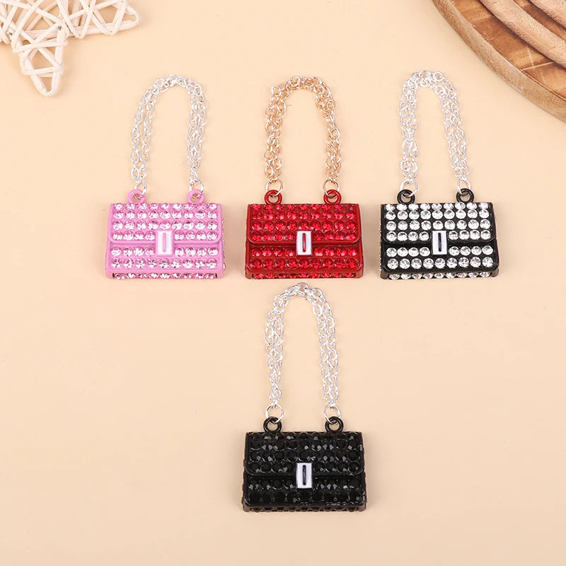 Fashion Creative Doll House Mini Metal Chain Bag Pendulum Doll Bag Miniature Shopping Handbag Clothing Accessories Qme