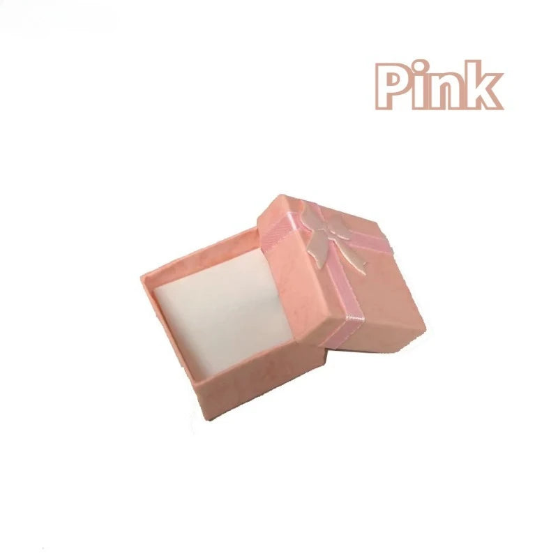 6/12PCS Multicolor Ring Storage Box Jewelry Ring Box Necklace Earrings Valentine's Day Birthday Wedding Gift Bowknot Packaging Qme Pink 6PCS
