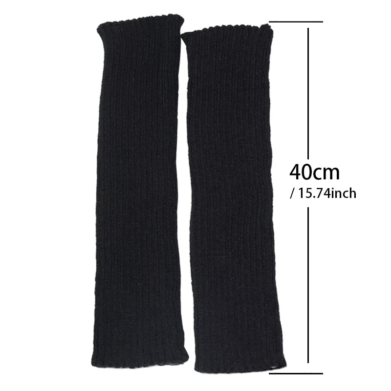 Women Gaiters Boot Cuffs Thigh High Warm Knitted Knee Socks Black Harajuku Leg Warmers Gifts Gothic Lolita Goth Y2k Foot Cover Qme