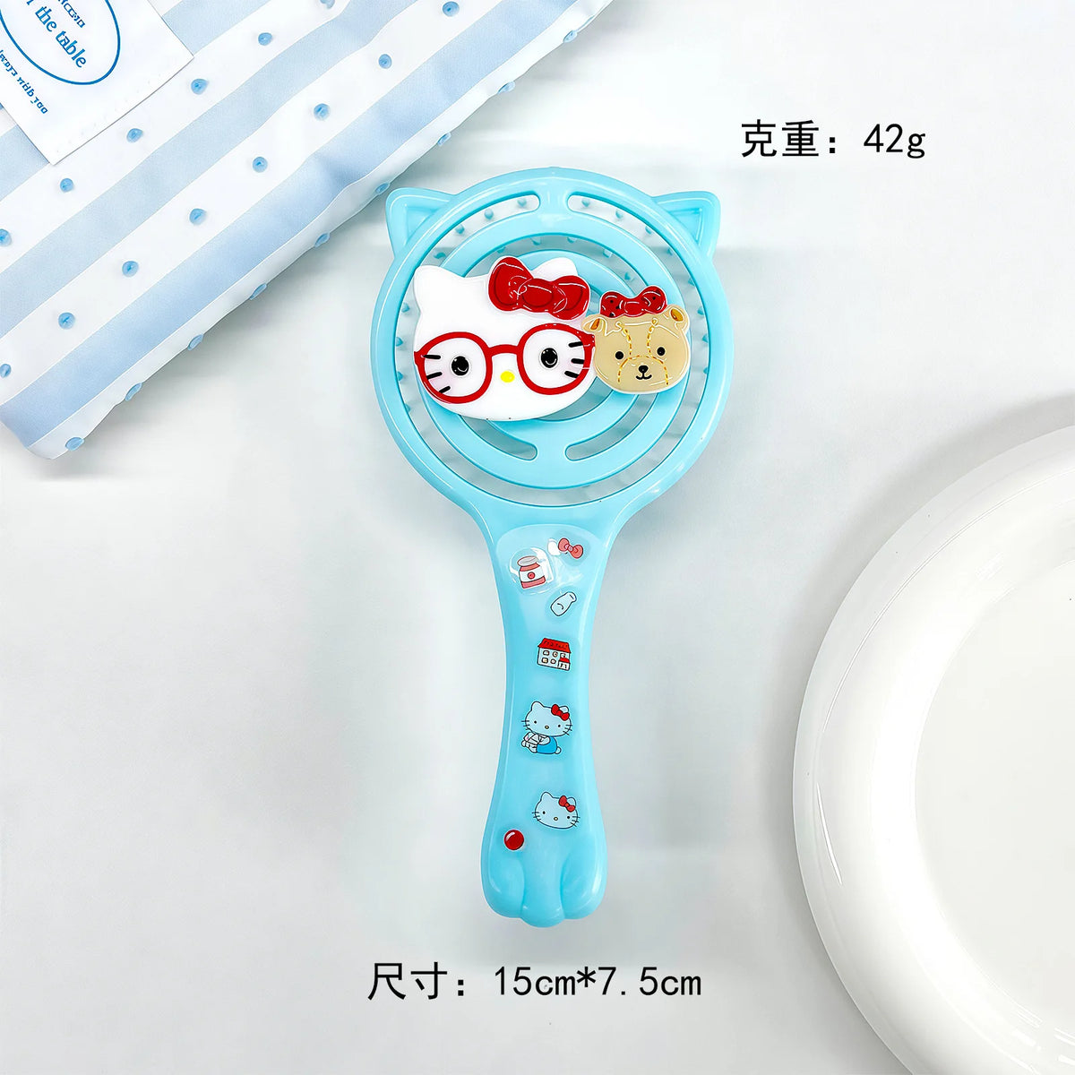 Hello Kitty High-Style Volumizing Air-Cushion Brush Openwork Ribbed Brush Massage Air-Cushion Brush Straightening Kit Qme 6