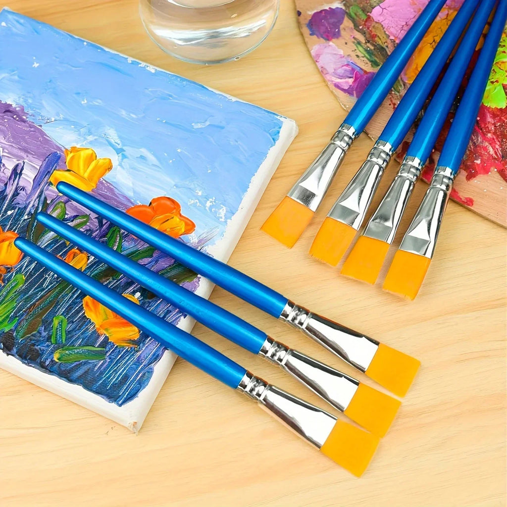 10pcs Pen Brush, Professional art use, Paint Brush, Oil Painting Pen, Paint Pen, Flat Head Painting Pen Qme